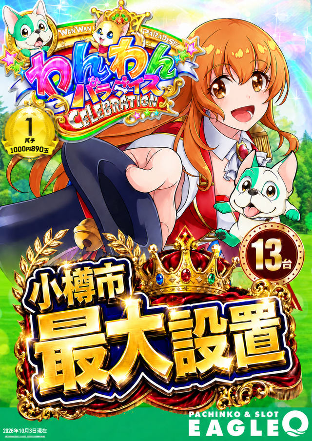 小樽市最大設置（13台）