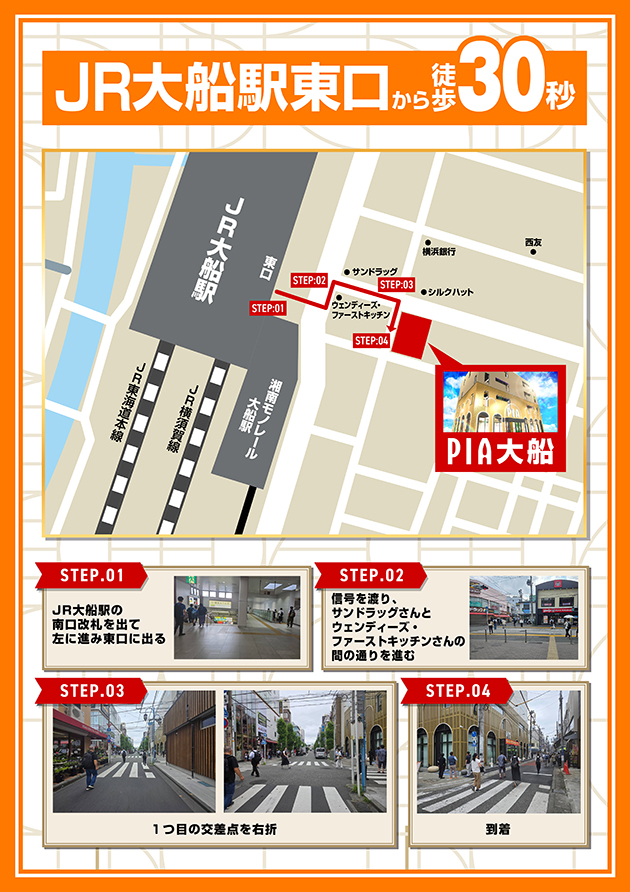 JR大船駅東口から徒歩30分