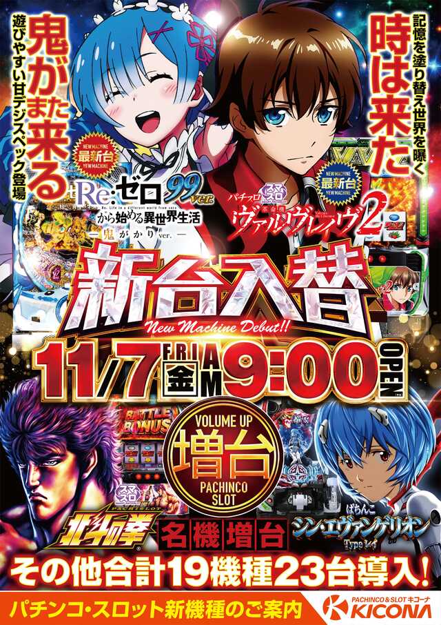 11月7日 新台入替